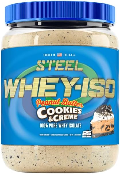 Steel Supplements Whey-Iso  Proteína aislada de suero en polvo  Absorción rápida  Crecimiento muscular magro  Fácil digestión  Sin gluten  Bajo en