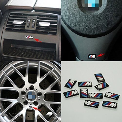 JD PARTS LLC 10pcs Self-Adhesive M Tec Sport Badge Sticker Emblem fits BMW M3 M5 M6 Wheel New
