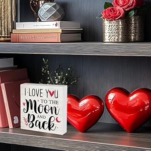 I Love You to the Moon And Back Valentines Decorations for the Home Valentine Theme Decor Valentine Day Gifts for Him Her Valentines Day Table Decor 5 x 5 inches I Love You to the Moon And Back Valentines Decorations for the Home Valentine Theme Decor Valentine Day Gifts for Him Her Valentines Day Table Decor 5 x 5 inches