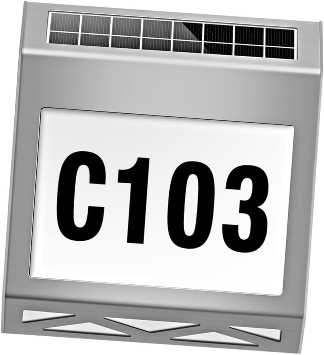 1set Solar House Number Lamp Led Outdoor Light for Door Sign Solar Address Plaque for to Install