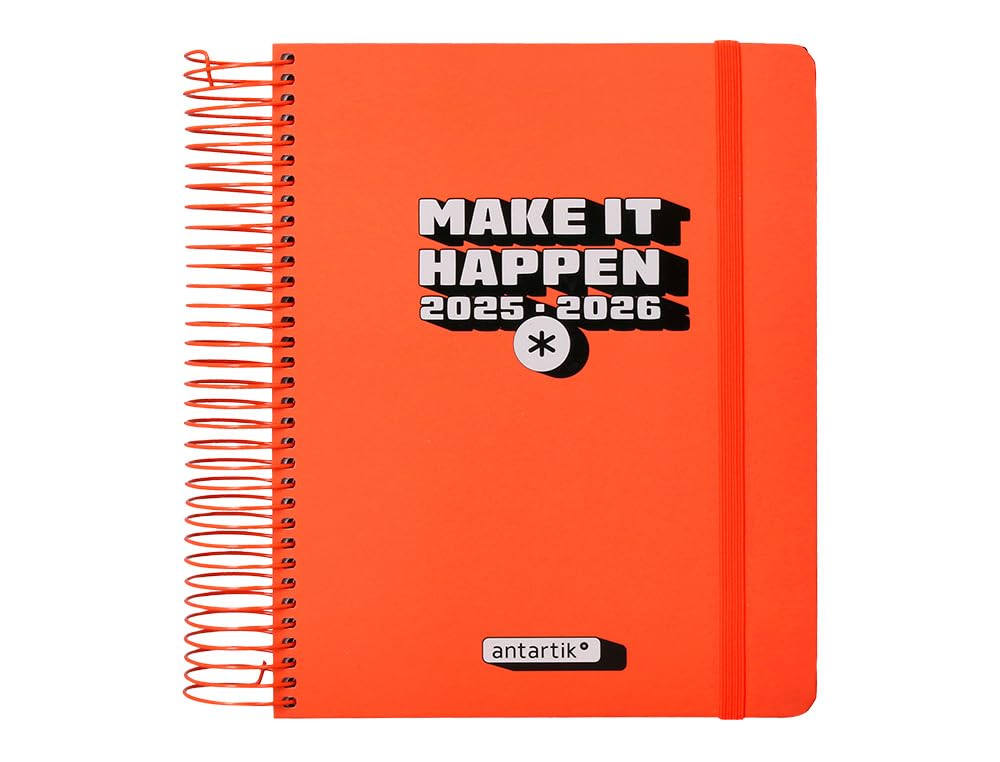 School diary antartik 25-26 spiral neon pink day page A5 bilingual FSC paper 80 g.