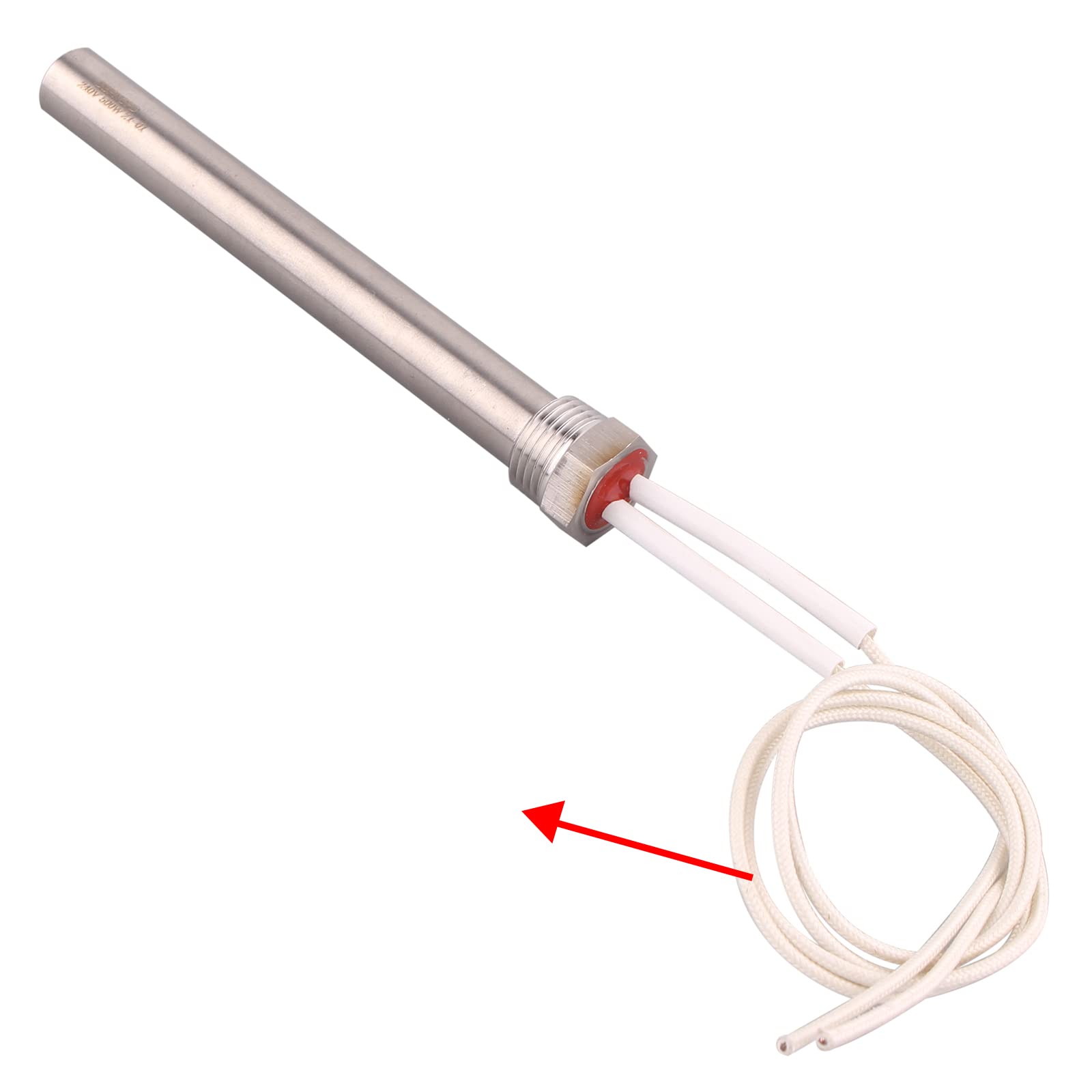 DERNORD Heizelement Patronentyp Elektroheizung 240V 500W 1/2 Zoll 20.95MM BSP Gewinde Edelstahlflansch DIY Edelstahl Heizelement