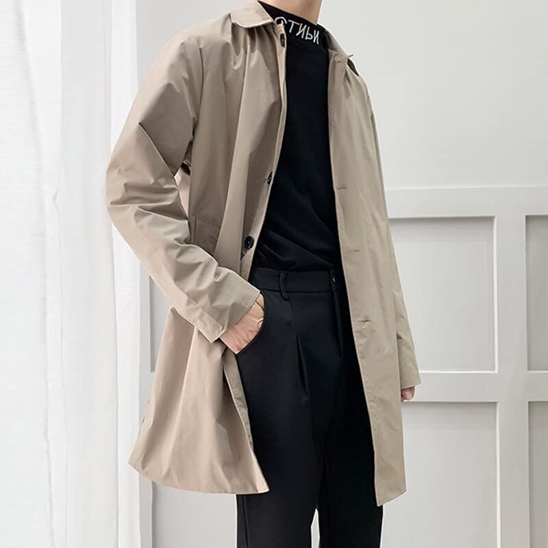 Oversized Heren Trenchcoats Casual Overjas Jas Mannelijke Tuniek Buttom Windjack Kleding Jas for Heren (Color : Beige, Size : 2XL(178-186cm)) - Image 3