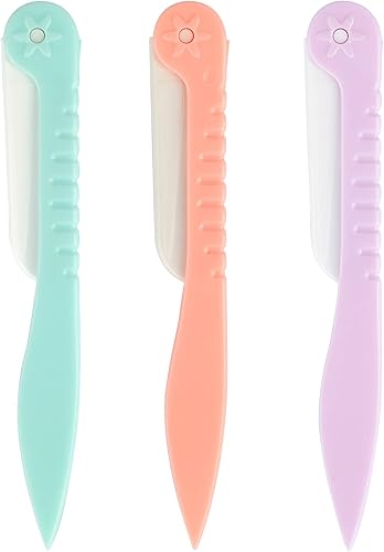 G2PLUS 3 piezas de afeitar de cejas, maquinilla de afeitar facial plegable, rasuradora Dermaplane para mujeres, cara de melocotón, microcuchillas de