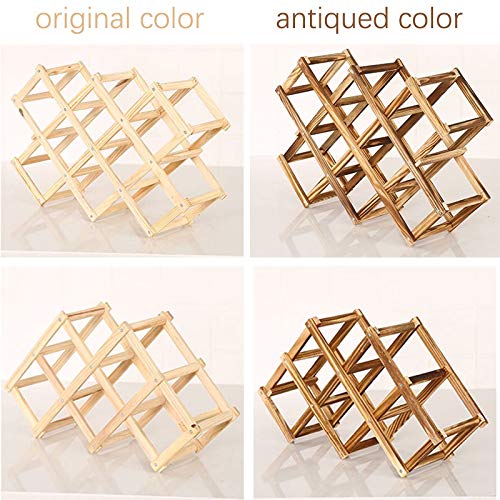 Soporte plegable de madera para botellas de vino miniatura 3