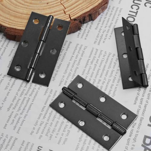 Murtenze 12 Pack 2.5 Inch Door Hinge Cabinet Hinge,Black Butt Hinges Ball Bearing Window Outdoor Hinges with Mounting Screws - Image 4
