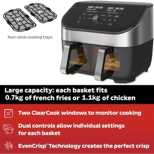 Instant Vortex Plus Varmluftsfritös 7,6 L - Svart/Silver