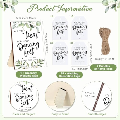 Toulite Wedding Flip Flops Bulk for Guests Sandal Dancing Slipper Gifts Wedding Sign Tags Rope Bridal Shower3