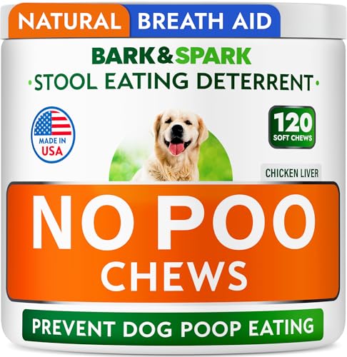 No Poo Chews for Dogs - Coprophagia & Stool Eating Deterrent with Probiotics, Digestive Enzymes & Breath Aid Support - Stop Dog Poop Eating - Made in USA - 120 Soft Chews