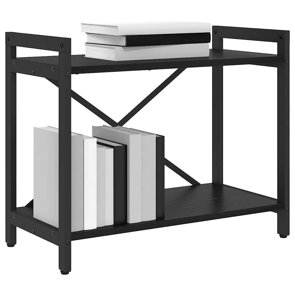 vidaXL Bücherregal Schwarz Eichen-Optik 60 x 30 x 50 cm Holzwerkstoff, Moderner Industrie-Bücherregal, Gestell für Stauraum, Deko Regal für die Wohnung, freistehender Buchschrank