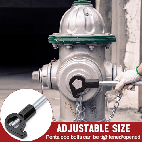 Image of Tandefio 1 Pcs Fire Hydrant Wrench, 1-1 /2 inch to 6 inch, Black