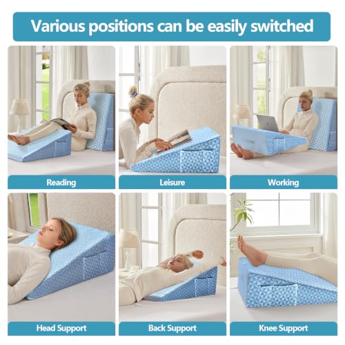 Image of Nordjager Wedge Pillow for Sleeping, 24 x 24 x 10 Inch Bed Wedge