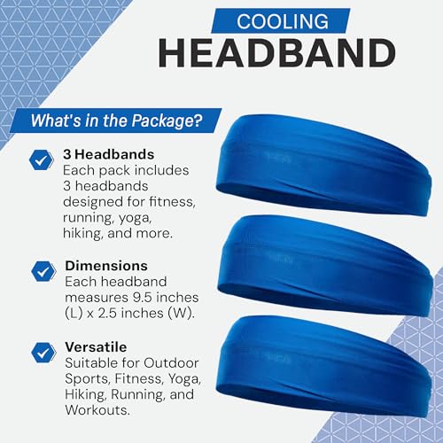 Image of COLD FACTOR Cooling Headband for Women and Men - UPF 50+ Advanced Evaporative Comfort, Instant Cooling Sweatband for Outdoor Sports, Fitness, Yoga, Hiking, Running, and Workout