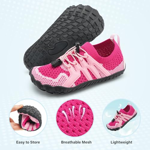 Image of Stelle Water Shoes for Kids Adjustable Laces | Quick Dry Barefoot Non-Slip Shoes with a Roomy Toe Box for Boys and Girls,Beach,Hiking,Toddler to Big Kid