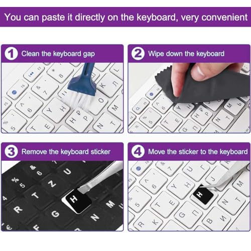 Pegatinas Letras Teclado Inglés Universal 3 Piezas miniatura 6