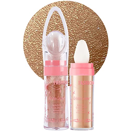 Falocutus Body&Face Highlighter Powder Stick,Fairy Highlight Patting Three-Dimensional Powder Makeup,Sparkle Loose Glitter Highlighter Powder,Brighten Makeup Stick For Face&Body&Hair Cosmetic. Golden Brown Plus #TOP1
