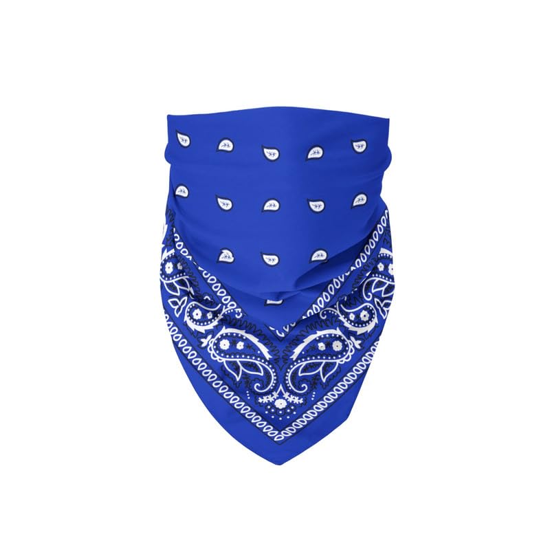 DIKHAWA Unisex Soft Breathable 100% Cotton Bandana for Men & Women | Head Band for Men Bike Riding, Scarf for Men, Head Scarf for Women, Multi-Purpose Paisley Printed Square 50cmx50cm (ROYAL BLUE) 3