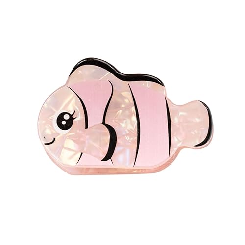Pinza para el pelo de pez payaso, pinza de PVC para mujer, accesorios para el cabello de mujer, paquete de 2, rosa