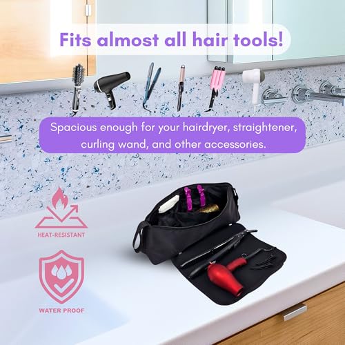 Bolsa de Viaje para Herramientas de Cabello y Tapete Resistente al Calor miniatura 3