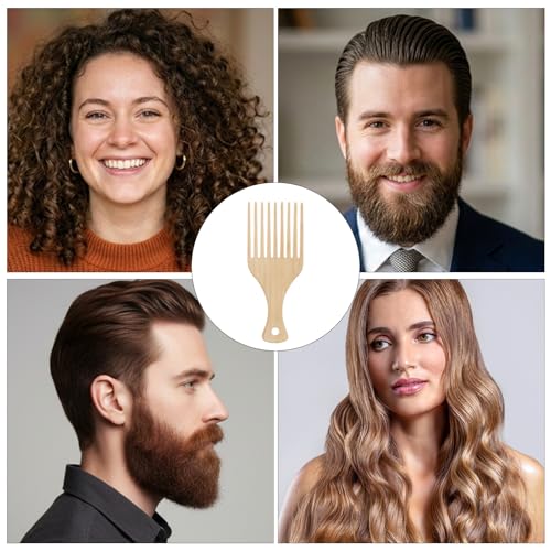 Set de 3 Peines de Madera para Cabello Rizado Afro miniatura 4