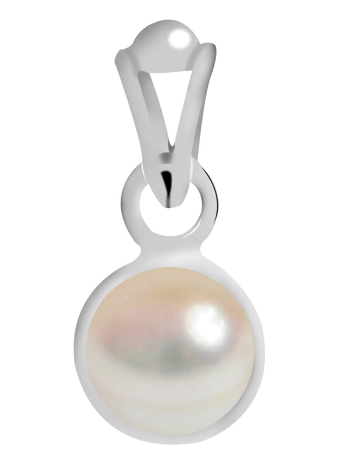 Certified Pearl (Moti) 5.5cts or 6.25ratti Silver Pendant for Men & Women