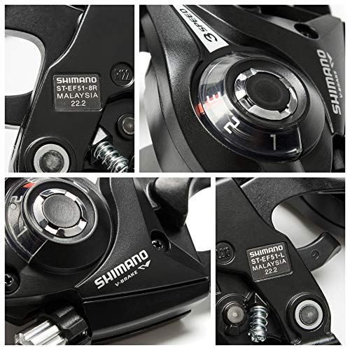 Enbo ST-EF51 3x8 Speed Shifter Brake Lever Combo Shifter Set and Brake Levers for Mountain Bike