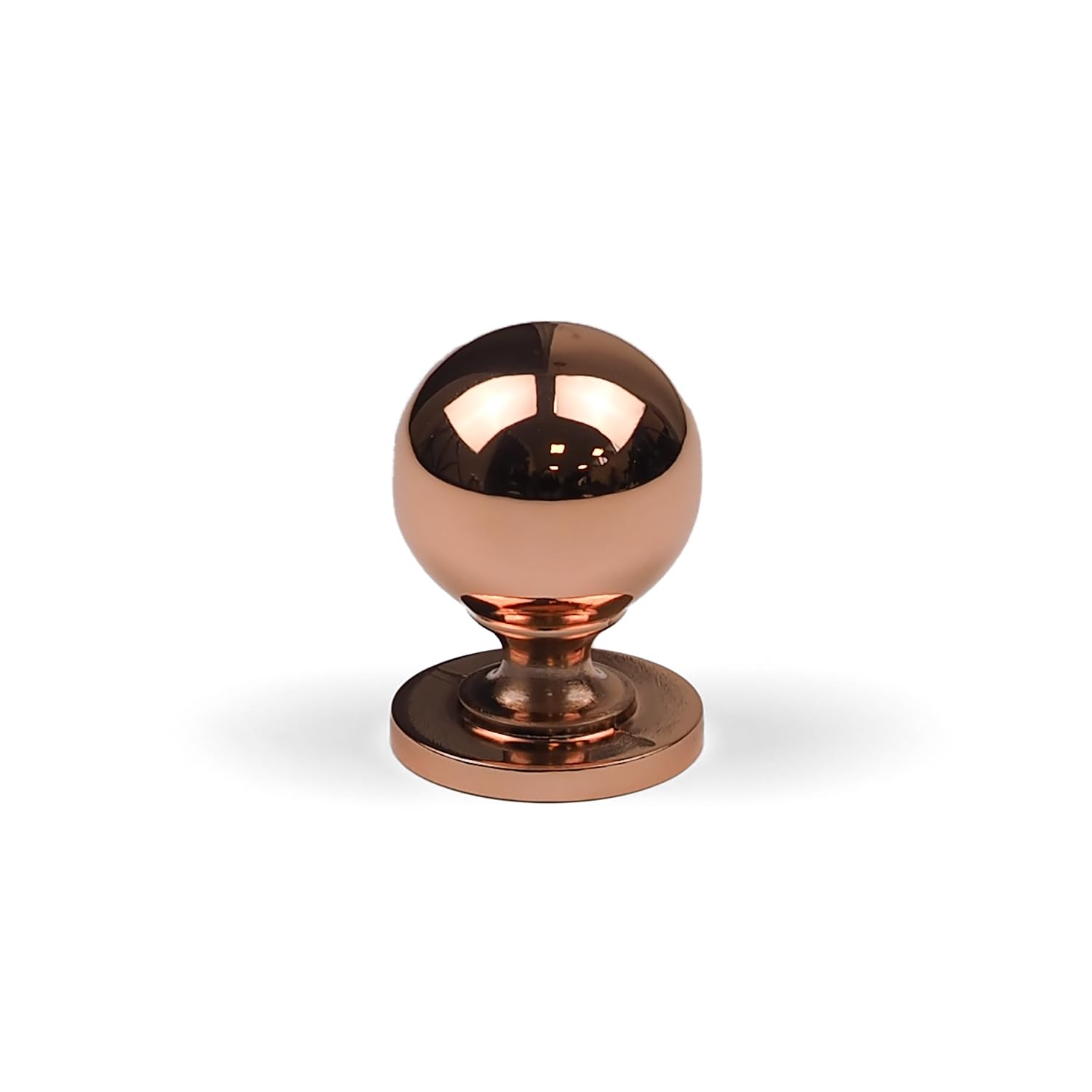 Handle & Home Copper Rose Gold Round Kitchen Knob Cupboard Door Pull 31mm Diameter Polished Cabinet Furniture Drawer Upcycle Hardware