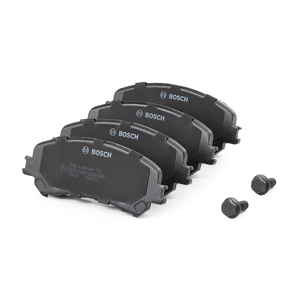 BOSCH Jeu de garnitures de frein, frein à disque 0986494722 | Qualité Bosch - Réduction du Bruit et de la Poussière - Certifié ECE-R90 - Sans Cuivre - Avec Accessoires