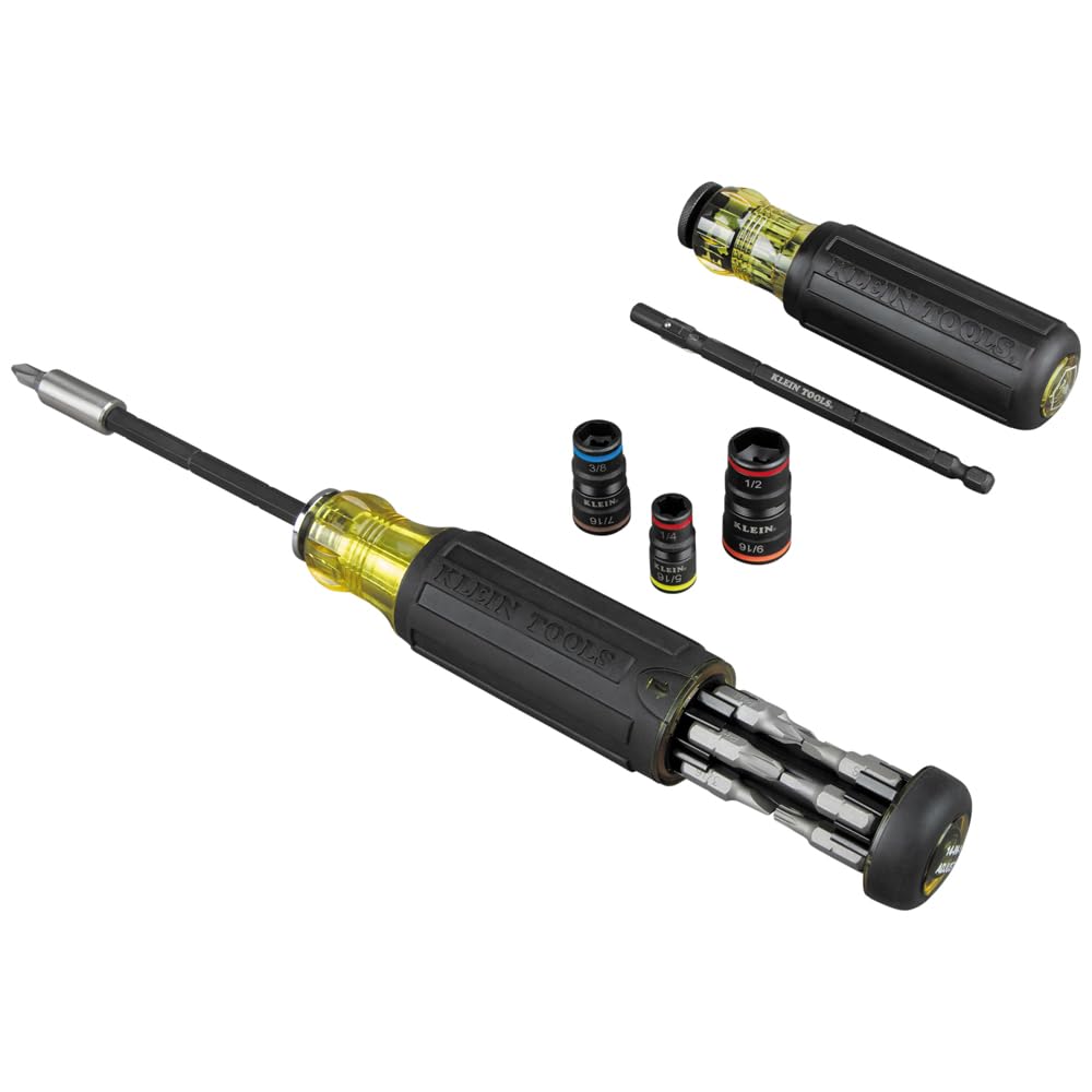 Klein 80083 Impact flip socket set and multi-bit screwdriver, 2-piece
