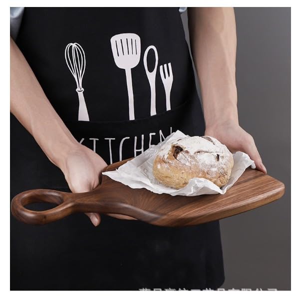 Tabla de Cortar de Madera de Nogal para Pareja, Tabla de Madera Sólida para Cortar Carne, Pan y Frutas, con Asas, para Uso en Cocina (Nogal Negro) miniatura 4