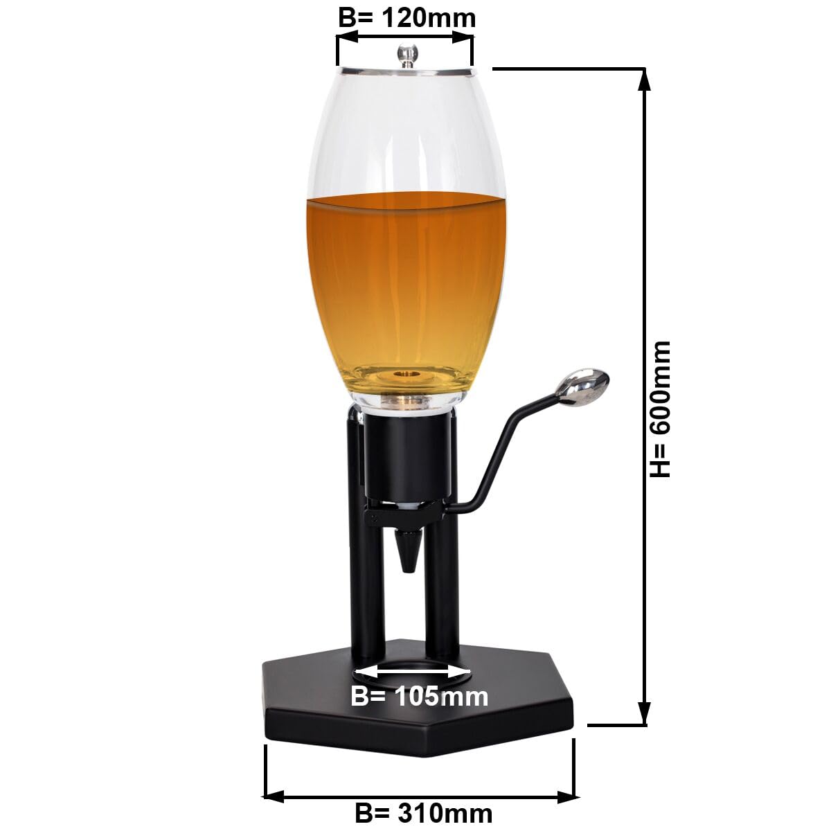 GGM Gastro | HOSPHG | Honigspender - 5 Liter - Schwarz