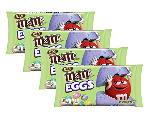 Easter M&Ms Eggs Milk Chocolate Candy Bulk Pack of 4 Bags - 10.13 oz Per Bag - 40.52 oz Total of Milk Chocolate M&Ms Eggs Easter Candy - Pink, Yellow, Green, and Blue M&Ms Candy