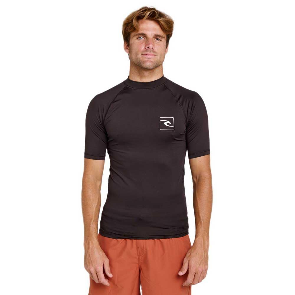 Rip Curl Men's Black 2026 Streamline Upf Short Sleeve Rash Vest 172Mrv