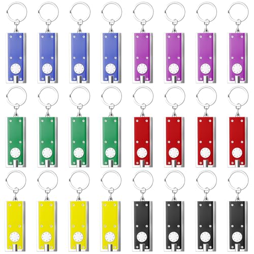 Juego de 24 mini llaveros con linterna, mini linternas, linternas portátiles pequeñas para regalos de fiesta, ideales para cumpleaños infantiles, emergencias, camping y actividades al aire libre