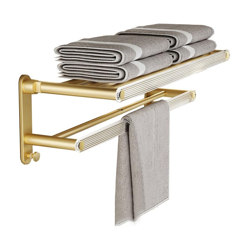 Set Di 2 Mensole Galleggianti Da Bagno Con Portasciugamani – Struttura In Metallo Nero E Ripiano In Vetro Temperato, Portata 1,1 Kg – Bianco - 2