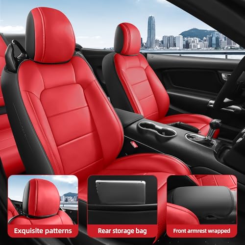 Image of Custom Fit Ford Mustang Convertible Seat Cover 2015-2026 Leather