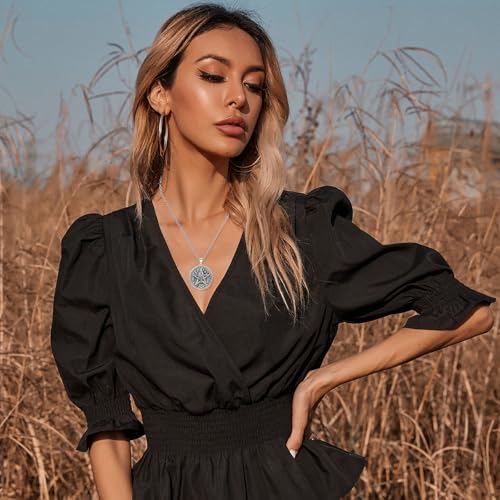 Tetragrammaton/Thors Hammer/Viking Axe/Jewish/Yahweh Necklace for Men 925 Sterling Silver Viking Norse Pagan Jewelry Gifts for Women3