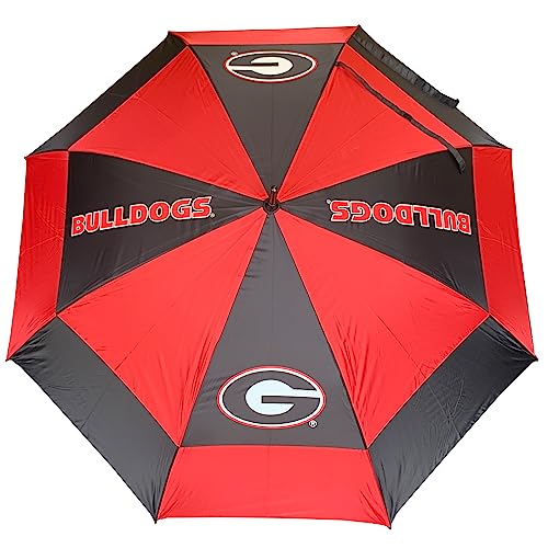 Team Golf NCAA Georgia Bulldogs Golf Umbrella 62' Golf Umbrella with Protective Sheath, Double Canopy Wind Protection Design, Auto Open Button