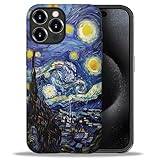 Kapadiy Compatible with iPhone 16 Pro Case,Starry Night Moon for Woman Men Full Body Protective Cover Shockproof 2 in 1 Silicone + Hard PC Design for iPhone 16 Pro Case