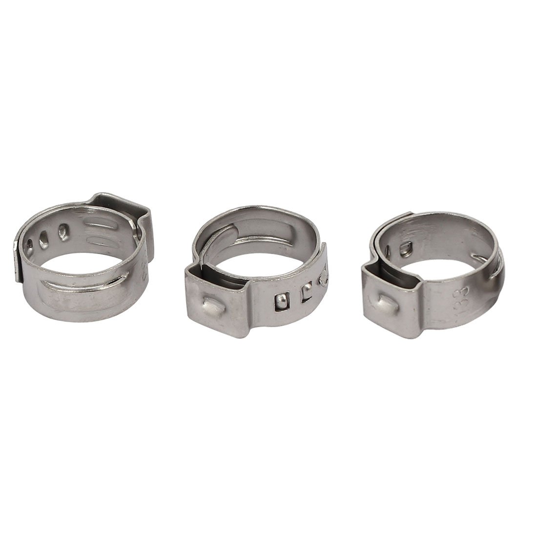 Aexit 10.8mm-13.3mm 304 Clamps Stainless Steel Adjustable Cable Pipe Tight Hose Strap Clamps Clamps 3pcs
