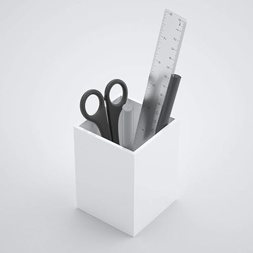 Miniatura 7 de NIUBEE Portalápices acrílico negro, paquete de 4, organizador de escritorio para lápices, accesorios de escritorio para escritorio de oficina