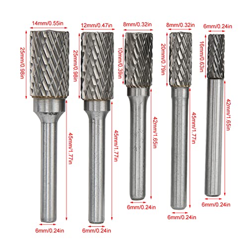 Set de Fresas Carbide Burrs 6mm Mango Doble Corte miniatura 2