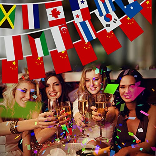 World Cup 2022 International Flags Country Flags, 100 Countries Flags Banner, 82 Ft 8.2” X 5.5” String Flags Hanging Flags For World Cup Partysports Clubs Celebration #TOP7