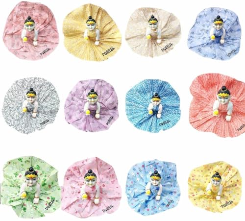 Image of Partish Laddu Gopal Cotton Dress (Pack of 12) | Summer Poshak for Ladoo Gopal Ji | Kanha Ji | Thakur Ji (Size 6, Pack of 12)