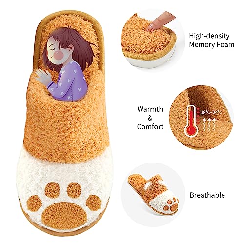 SINNO Cute Animal Slippers for Women, Winter Warm Memory Foam House Slippers, Soft Cozy Booties Non-Slip Slip-on Shoes for Girls Indoor Outdoor Shoes,Creative Gifts for Women Girls Girlfriend3