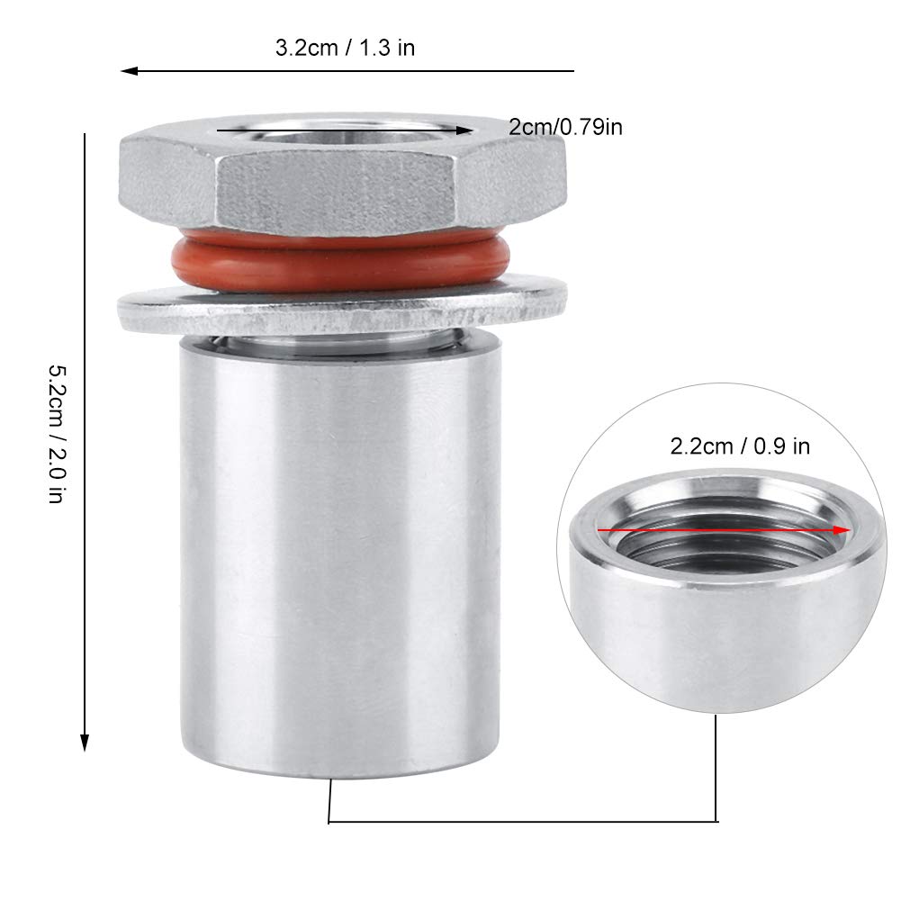 Gsycle 1/2 Keg Bulkhead Fitting, Stainless Steel Homebrew Weldless Bulkhead Fitting Sturdy Bulkhead Valve Beer Parts for Kettle Keg