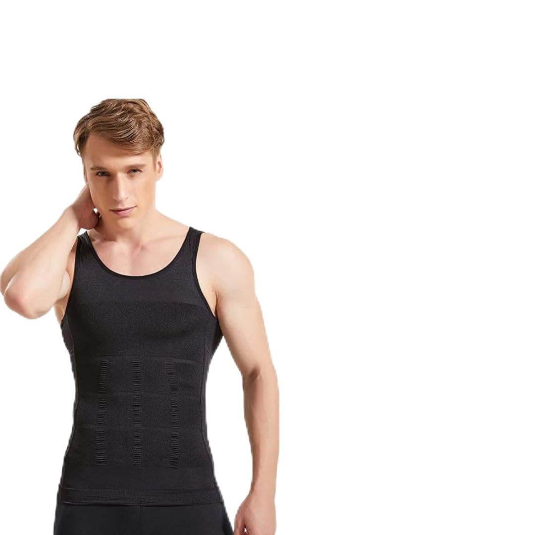 YUKTA Tummy Tucker Vest Slimming Body Shaper Men Thermal Compression Belly Buster Tummy Control Undershirts for Men Vest to Look Slim in Parties/Family Functions-picture-37