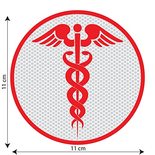 Image of CVANU Doctor Reflective Vinyl Exterior Decal for Vehicle 2pcs (11x11cm) Red cv5
