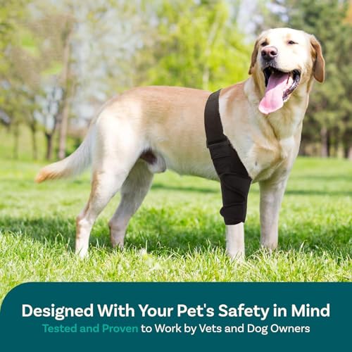 ASIAD Beinschiene für Hunde, Knieschiene für Hunde Bei Kreuzbandriss, Hüftdysplasie, Arthritis, Patellaluxation, Unterstützung Der Vorder- Und Hinterbeine, Bequem Und Verstellbar,Schwarz,L
