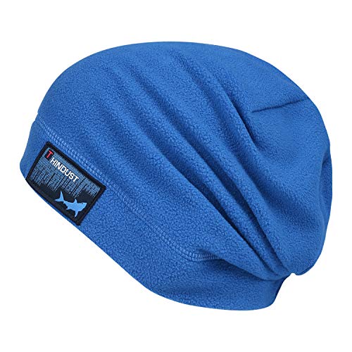 THINDUST Fleece Slouchy Beanie - Winter Beanie Hat for Men and Women - Soft Ski Skull Cap Blue